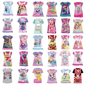 Girls Nightie Kids Nightdress Disney Character Childrens Pyjamas Age 2-10 Years - Picture 1 of 63