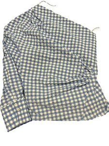 ZARA One shoulder Draped Blue and White Gingham Print Asymmetric Top Size M - Picture 1 of 8