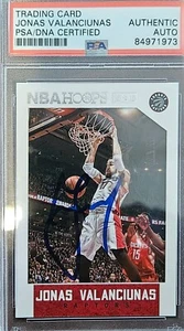 2015-16 NBA Hoops #231 Jonas Valanciunas Signed Card AUTO PSA Slabbed Raptors - Picture 1 of 2