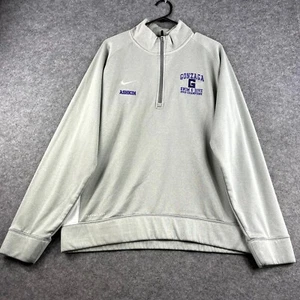 Gonzaga University Nike Mens Jumper Size XL Grey Long Sleeve 1/2 Zip Sweater - Picture 1 of 8