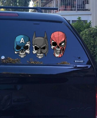 30-225 Batman Spiderman Capitán América Calavera Zombie Vinilo de Ventana Foto 1 de 2