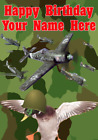 Duck j155 Military Army Planes Cute Fun Personalised a5 Birthday card