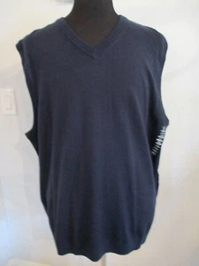 NWT Hart Shaffner Marx 3XB Dark Blue Heather V-Neck Sweater Vest - Picture 1 of 12