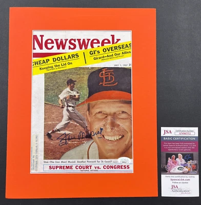 Stan Musial Signed '57 Newsweek Cover JSA Certified MLB St. Louis Cardinals HOF! - Image 1 of 4