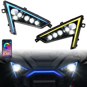 LED Headlight w/ RGB Sequential Flow for Polaris RZR Pro XP, Pro R Turbo R 20-24 - Picture 1 of 12