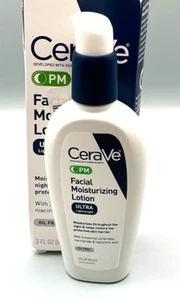 New! CeraVe PM Facial Moisturizing Lotion Ultra Lightweight Oil Free 3 FL OZ., - Picture 1 of 3