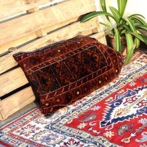 32" Vintage Handmade Cushion Cover Bohemian Baluche Woolen Balisht Woven Afghan - Picture 1 of 4