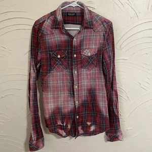 Zara Youth Long Sleeve Button Down Distressed Bleached Shirt Size Small - Picture 1 of 11
