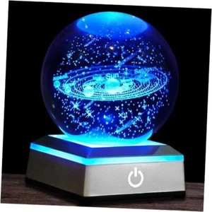 3D Solar System Crystal Ball Night Light 3.15 inch Glass Ball Solar system - Picture 1 of 8