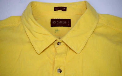 Vintage Corduroy Shirt Nordstrom Size XL 70s 80s Banana Yellow Cobain Special - Image 1 of 4