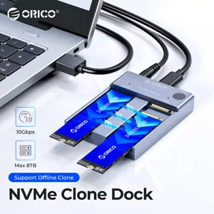 ORICO M.2 NVMe Cloner 2 Bay NVMe Dock Station USB C SSD Duplicator Offline - Picture 1 of 7