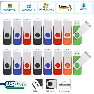 5/10 Stück USB Stick 2.0 Flash Drive Speicherstick 2GB 4GB 8GB 16GB 32GB 64GB - Bild 1 von 4