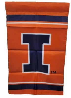 WOW! Illinois Illini Garden Flag DOUBLE SIDED (11.75" x 19") & FAST FREE SHIP! - Изображение 1 из 4
