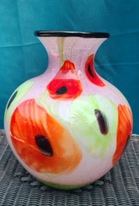 GENUINE Murano Art Glass 11.25" Floral Vase ANN PRIMROSE Cristalleria D'Arte - Imagen 1 de 12