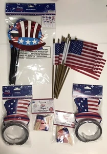 7x Pack Patriotic Party Favors, 4Th of July Decorations Supplies, American Flag - Picture 1 of 7