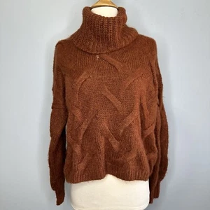 Suéter Madewell Somervell Moderno Grueso Cable Cuello Alto En Brezo Cinabrio XS - Imagen 1 de 13