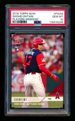 2018 TOPPS NOW #PW04 SHOHEI OHTANI RC PLAYERS WEEKEND SHOWTIME NICKNAME PSA 10! - Image 1 of 2