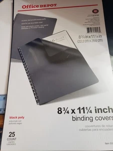 Office Depot schwarz Poly Bindung Hüllen 8 3/4" x 11 1/4" Packung mit 25 - Bild 1 von 7