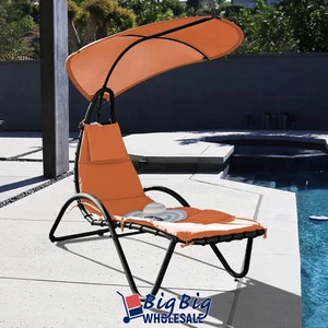 Outdoor Backyard Patio Lounger Hammock Chaise Hanging Lounge Chair Swing Shade - Picture 1 of 11