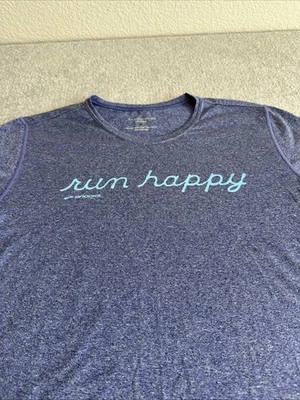 Brooks Run Happy Blue Short Sleeve TShirt Womens Size Large - Image 1 of 4