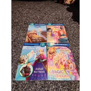 Level 2 Step into Reading Learn to Read Books Barbie Frozen Disney Princess 4 ct - Picture 1 of 9