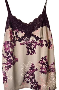 Soma Y2K Cami Tank Babydoll Large Floral Fairy Purple Lace Base Layer Coquette - Picture 1 of 10