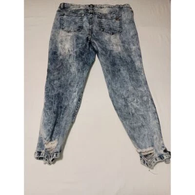 Pantalones de mezclilla desgastados VIP para mujer - vanguardistas lavados vintage usados en excelente estado talla 18W Foto 1 de 2