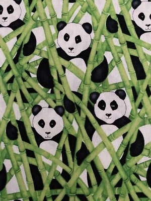 Panda & Bamboo Quilt Fabric, Barbara Leonard, Blank Quilting 2008,  3/4 Yard - Image 1 of 4