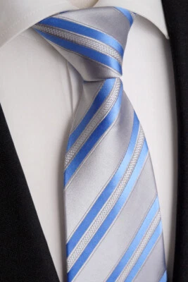 BEYTNUR Handgefertigte Luxus Seiden Krawatte Grau/Blau Model Nr. K 61.1