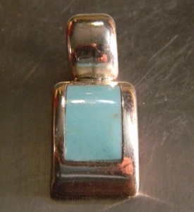 HERMOSO COLGANTE RETANGULAR TURQUESA Y PLATA ESTERLINA 925 - Imagen 1 de 4