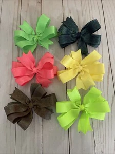 TaylorMade Custom Boutique Hair Bow Glitter Pinwheels Lot Of 6 New - Picture 1 of 1