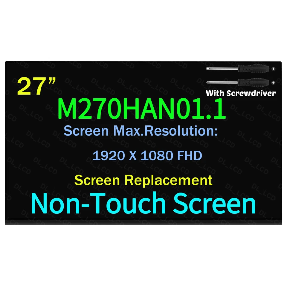DLLCD 27" For HP M270HAN01.1 27-C 27-cb0156m LCD Non-Touch Screen FHD 1920×1080 30Pins