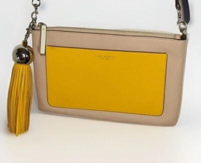 Bandolera Tory Burch Bloque de Color Cuero Borla Foto 1 de 4