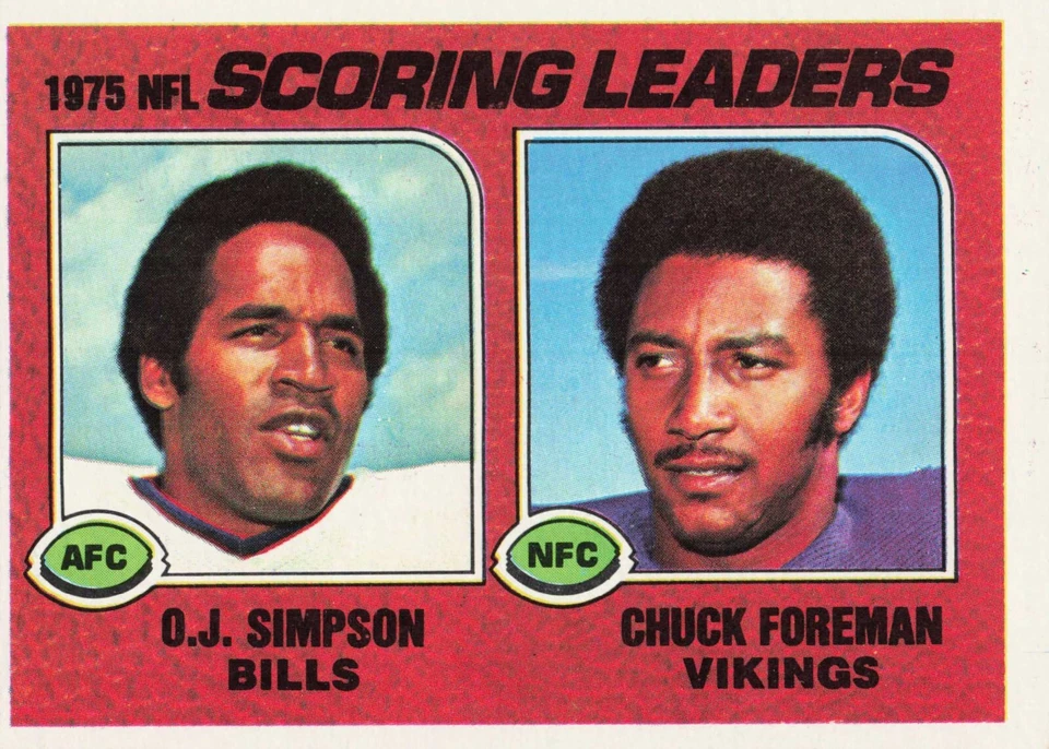 1976 Topps Football Scoring Leaders OJ Simpson #204 - Image 1 of 2