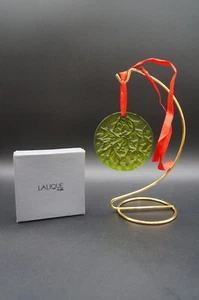 Lalique Crystal Christmas Ornament Noel 1992 Mistletoe Lime Green Original Box. - Picture 1 of 10