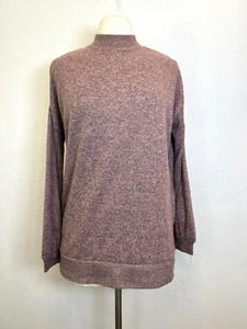 C&C California Sweater Heather Pink Casual Long Sleeves Mock Neck Size Medium - Picture 1 of 8