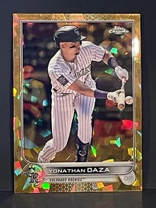 2022 Topps Chrome Sapphire Yonathan Daza Gold 44/50 Colorado Rockies #335 - Picture 1 of 2