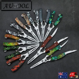 Portable Fishing Pliers Stainless Steel Hook Remover Braid Cutters - Picture 1 of 8