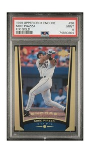 1999 Upper Deck Encore MIKE PIAZZA ENCORE GOLD FX 077/125 PSA 9 POP 1 HOF