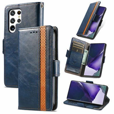 Funda tipo billetera abatible de cuero para Samsung Galaxy S25 Ultra S24 FE S23 S22 S21 S20 PU Foto 1 de 4
