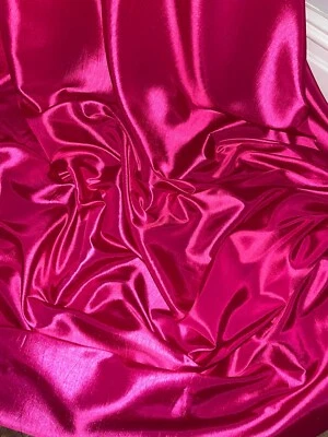 1 METER HOT PINK PREMIUM CRISP FEEL TAFFETA BRIDAL FABRIC 58” WIDE - Image 1 of 4