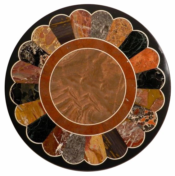 24" Marble Center Table Top Pietra dura​ Inlay Handmade - Image 1 of 1