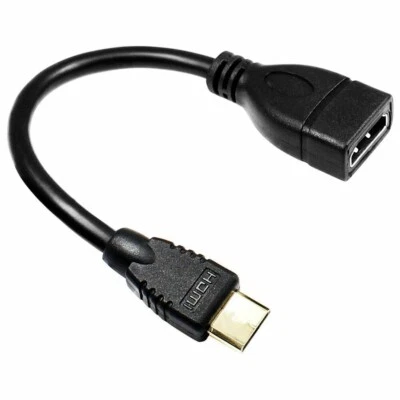 Mini HDMI Male to HDMI Female Converter Adapter Cable Cord 1080P HDTV Connector - Image 1 of 4