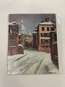 CONOCO 1960s GIVEAWAY Fine Art Print Rue Norvins By P. G. Hubert 1967 - Picture 1 of 5