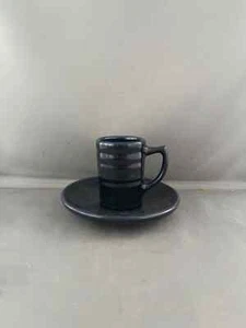 Taza y platillo Bauer 2000 Demitasse azul medianoche - Imagen 1 de 4