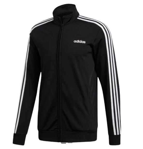 adidas Essentials 3-Stripes Men's Track Jacket - Black/White, 3XL