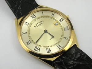Rotary Men's Quartz Watch Ultraflach GS08002/10 with Leather Strap - Picture 1 of 11