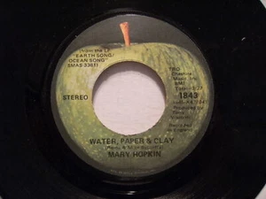 MARY HOPKIN Water, Paper & Clay APPLE  1843 Label Var.1 JACKSONVILLE Press SEE - Imagen 1 de 2