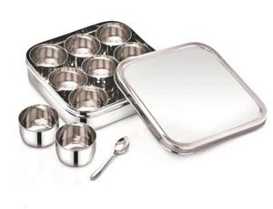 Stainless Steel Masala Dabba/spice box for kitchen ( Size: 23 X 6 cm 2500ml ) - Picture 1 of 3