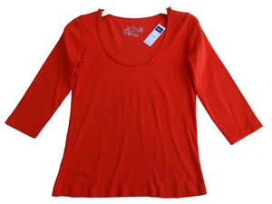M&CO ORANGE 3/4 SLEEVE TOP SIZE MEDIUM BNWT - Picture 1 of 12